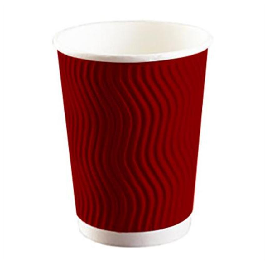 12OZ RIPPLE CUPS TRIPLE WALL RED - OUR PACK