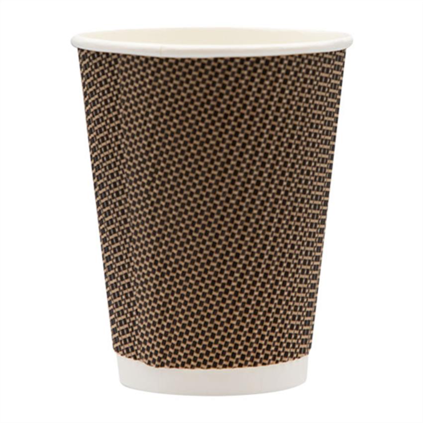 8OZ COFFE CUPS RIPPLE - BROWN