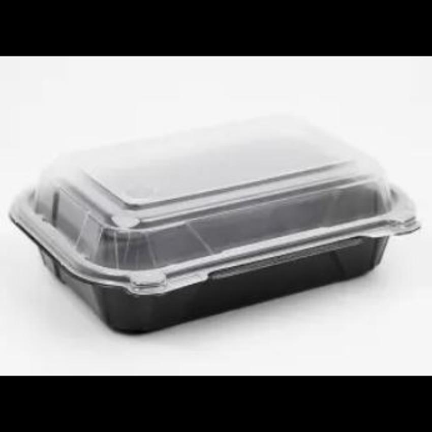 JJ 1000ML RECTANGULAR MICROWAVE BLACK CONT. WITH LIDS