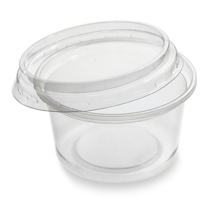 MAJESTIC 4OZ CLEAR SAUCE CUPS & LIDS