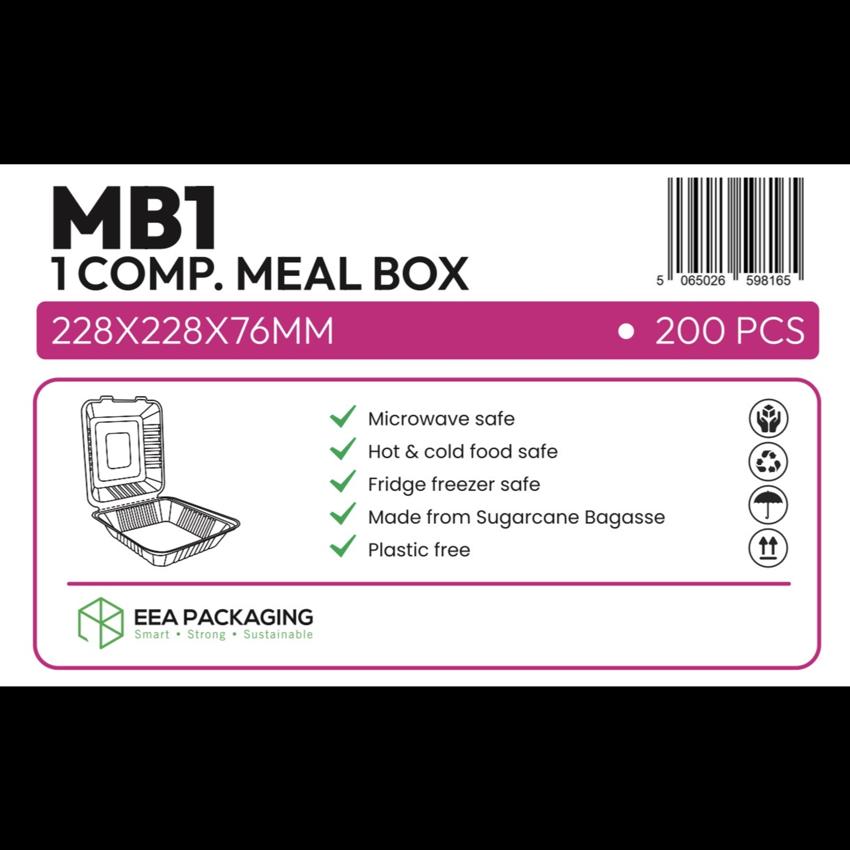 MEAL BOX MB1-BAGASSE (1 COMP) EEA PACKAGING
