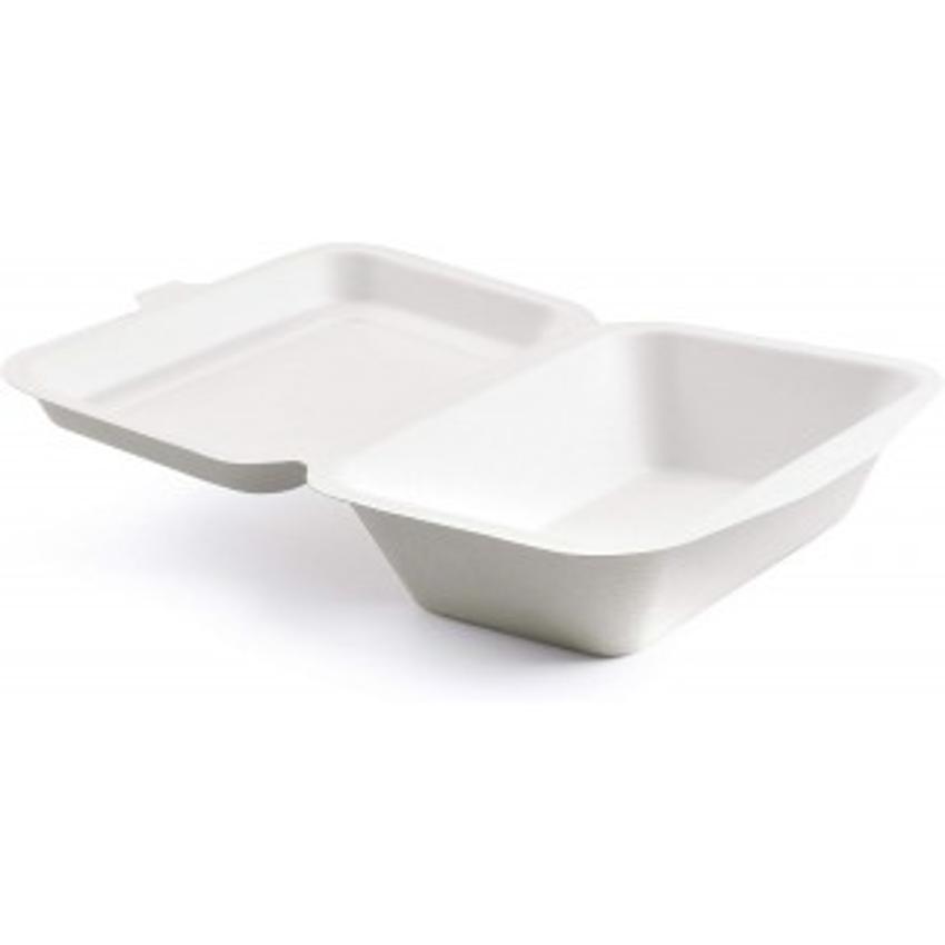 HB9 LUNCH BOX WHITE BAGASSE OUR PACK