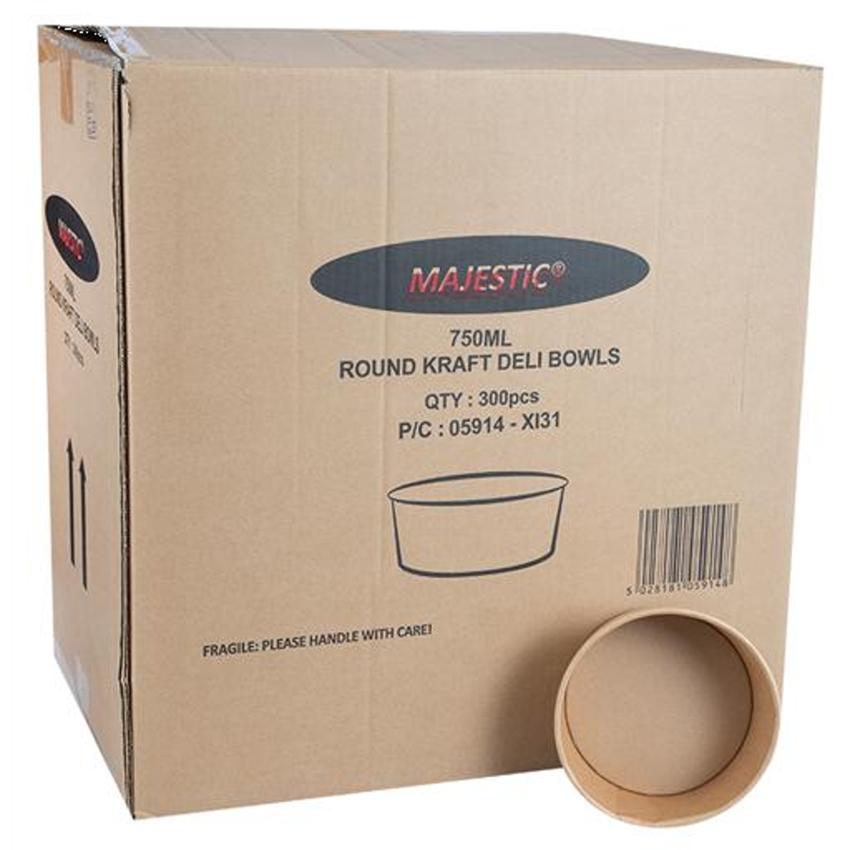 ROUND KRAFT SALAD CONT BOWL 750ML