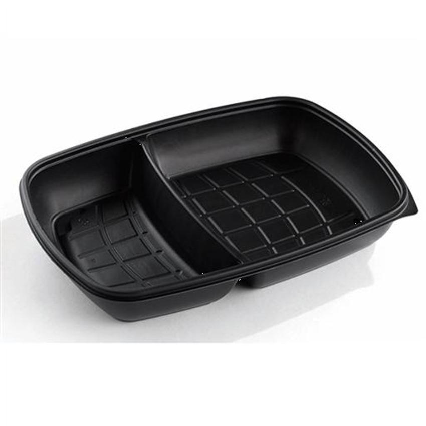 SABERT 2 COMP RECTANGULAR CONT BLACK 600/300ML