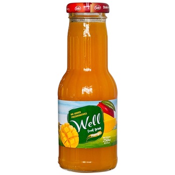 Well Fruit Drink Mango Glass