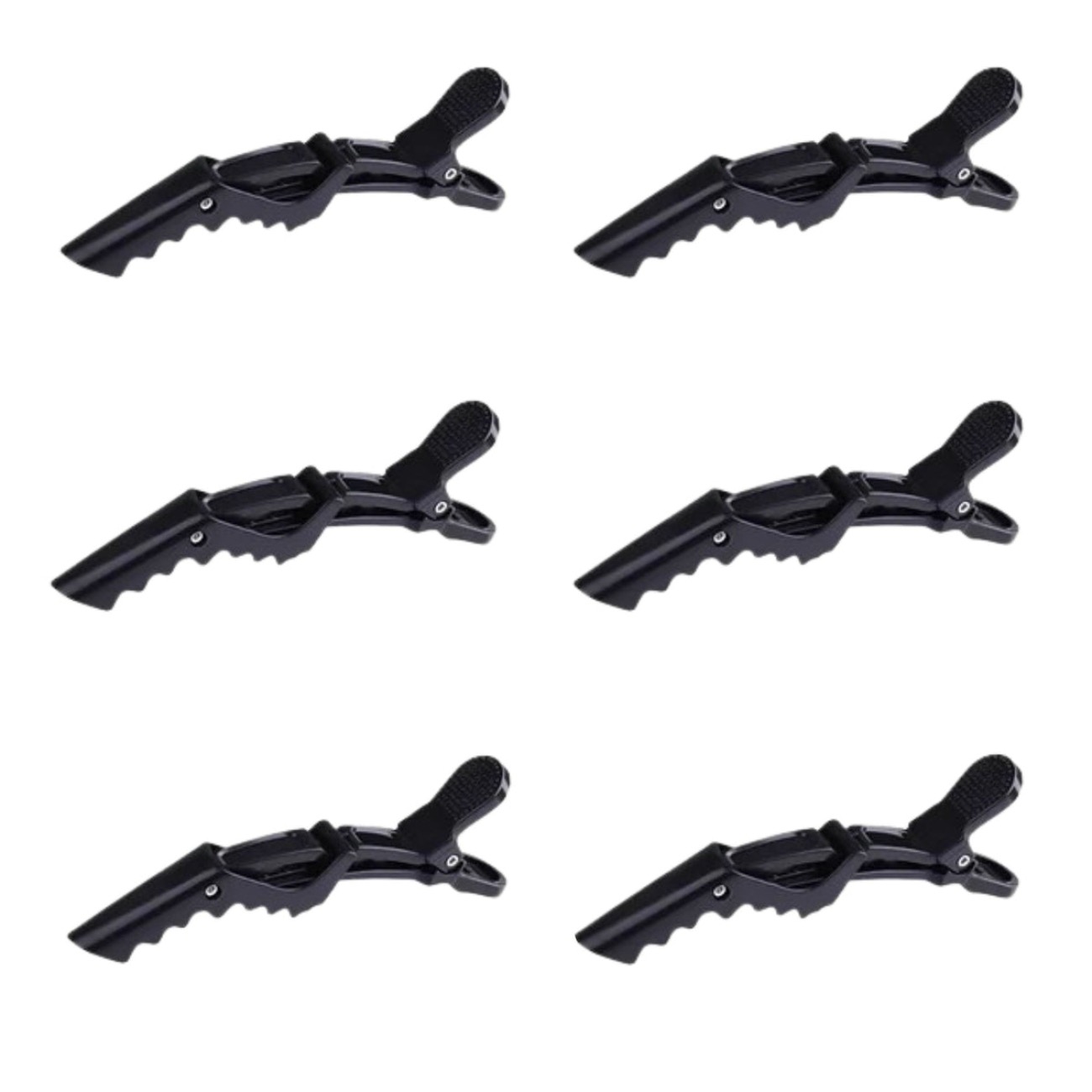 Crocodile Hair Clip 6Pcs Black Esn-001317 1 x 