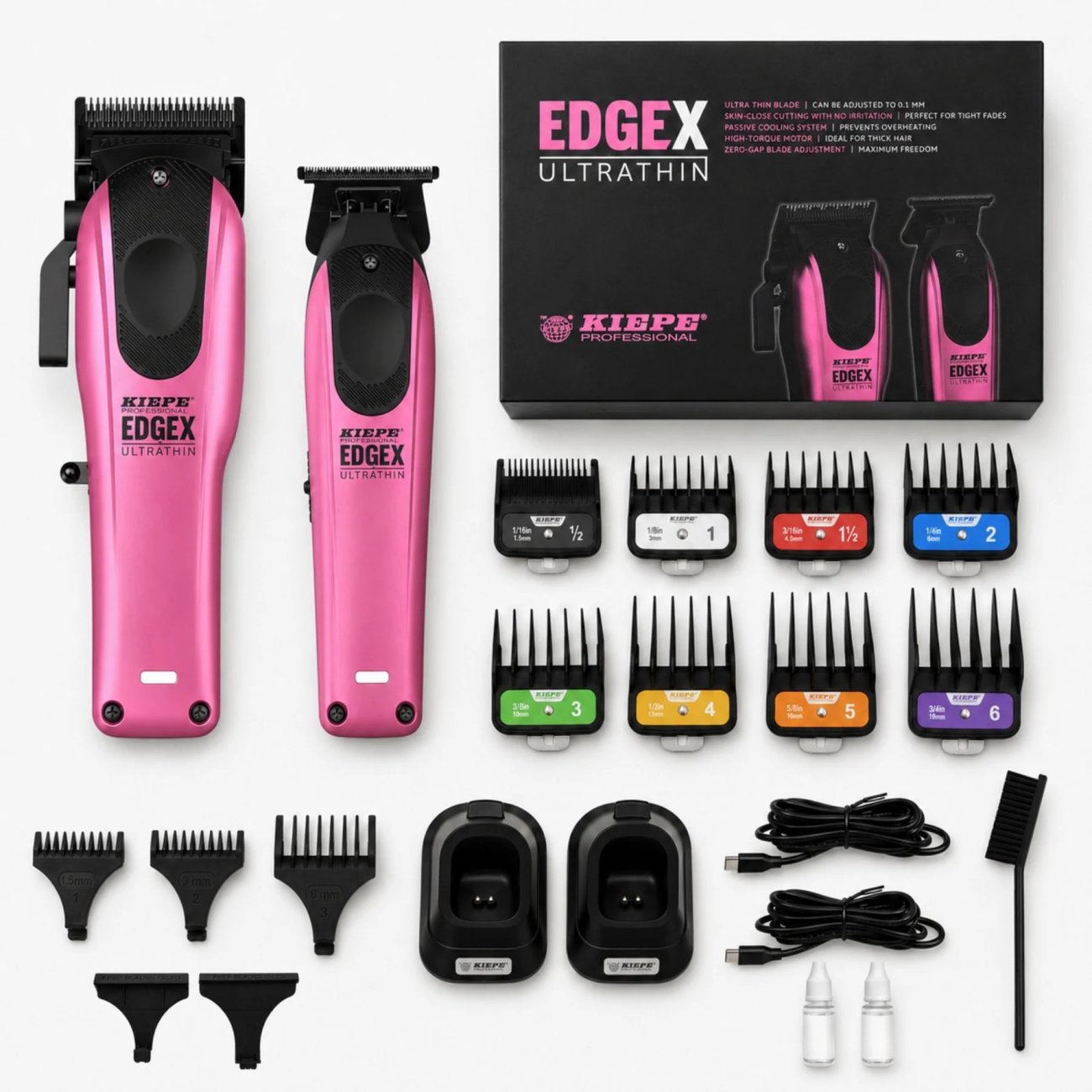 Kiepe 6600.3- Professional Edge X Ultrathin Clipper & Trimmer Set - Metallic Pink Esn-007369 1 x 