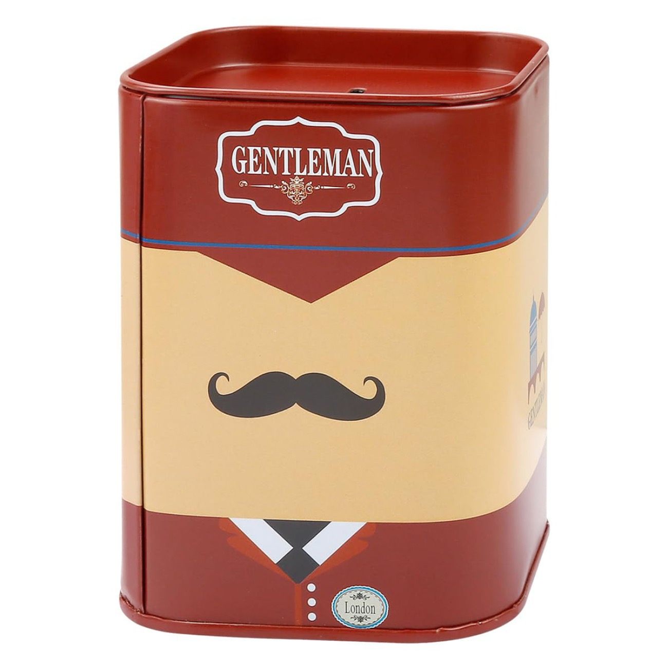 Razor Blade Disposal Bin Case Moustache Pattern Red Esn-003172 1 x 