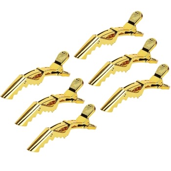CROCODILE HAIR CLIP 6PCS GOLD ESN-001315