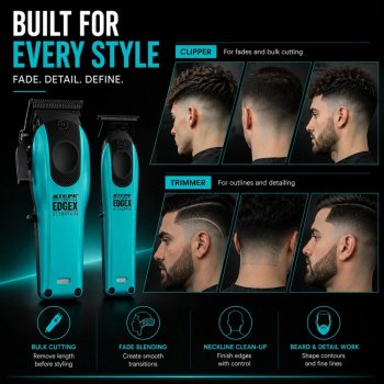 Kiepe 6600.2- Professional Edge X Ultrathin Clipper & Trimmer Setp-Teal Esn-007368 - image 5