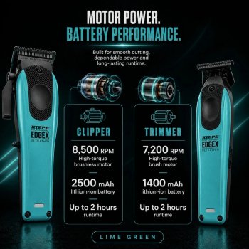 Kiepe 6600.2- Professional Edge X Ultrathin Clipper & Trimmer Setp-Teal Esn-007368 - image 4