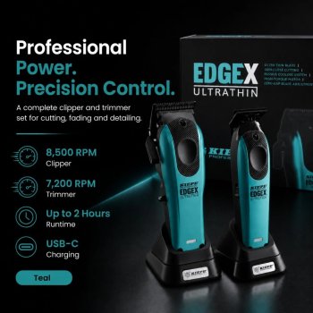 Kiepe 6600.2- Professional Edge X Ultrathin Clipper & Trimmer Setp-Teal Esn-007368 - image 2