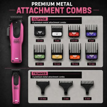 Kiepe 6600.3- Professional Edge X Ultrathin Clipper & Trimmer Set - Metallic Pink Esn-007369 - image 5