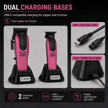Kiepe 6600.3- Professional Edge X Ultrathin Clipper & Trimmer Set - Metallic Pink Esn-007369 - image 6