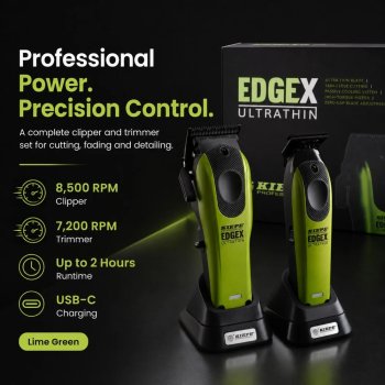Kiepe 66001- Professional Edge X Ultrathin Clipper & Trimmer Set - Lime Green Esn-007367 - image 2