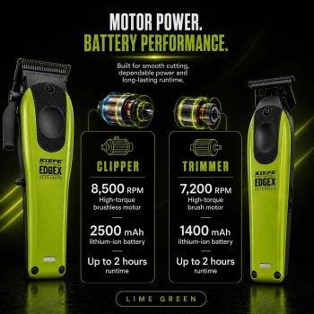 Kiepe 66001- Professional Edge X Ultrathin Clipper & Trimmer Set - Lime Green Esn-007367 - image 4