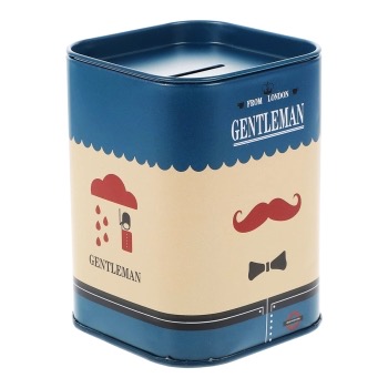 RAZOR BLADE DISPOSAL BIN CASE MOUSTACHE PATTERN BLUE ESN-001342