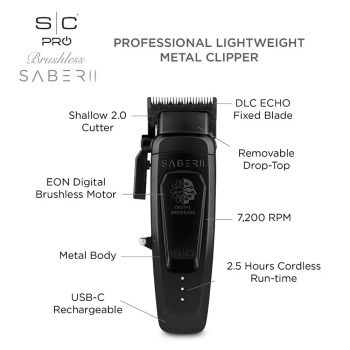 Sc Stylecraft Saber Metal Clipper Black - image 7