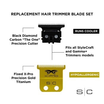 Sc Trimmer Blade Set - X-Pro Precision Gold & The One - image 5