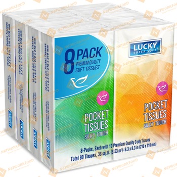 Belinno Lucky Handkerchief Pocket Tissues 8 Pack (4021-24)