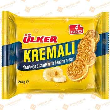 Ulker (Multipack) Kremali Biscuits Banana 4 Packs (01111-01)