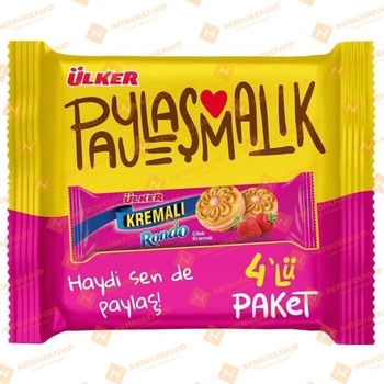 Ulker (Multipack) Kremali Biscuits Strawberry 4 Packs (01111-00)